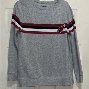 NFL Gray Sweatshirt with Red and Black Stripes CARDINALS super soft